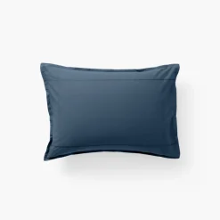 Taies D’oreiller|Carré Blanc Taie d'oreiller rectangulaire coton Neo bleu prusse