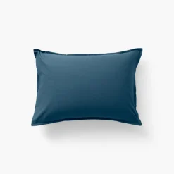 Taies D’oreiller|Carré Blanc Taie d'oreiller rectangulaire coton Neo bleu prusse