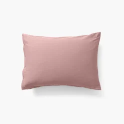 Taies D’oreiller|Carré Blanc Taie d'oreiller rectangulaire satin de coton lavé bio Quartz blush