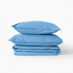 Taies D’oreiller|Carré Blanc Taie d'oreiller rectangulaire coton Neo azur