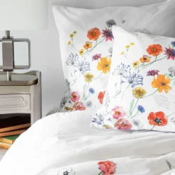 Taies D’oreiller|Carré Blanc Taie d'oreiller rectangulaire percale de coton Eloges