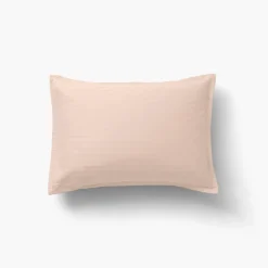 Taies D’oreiller|Carré Blanc Taie d'oreiller rectangulaire satin de coton jacquard pois et rayures Prestige nacre