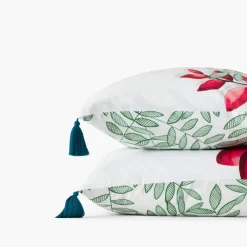 Taies D’oreiller|Carré Blanc Taie d'oreiller rectangulaire percale de coton Balata