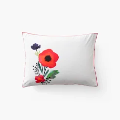 Taies D’oreiller|Carré Blanc Taie d'oreiller rectangulaire coton Rosella