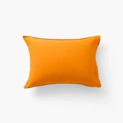 Taies D’oreiller|Carré Blanc Taie d'oreiller rectangulaire lin lavé Songe curcuma