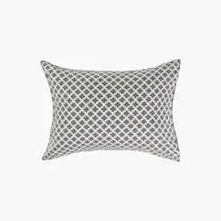 Taies D’oreiller|Carré Blanc Taie d'oreiller rectangulaire réversible percale de coton Azulejos
