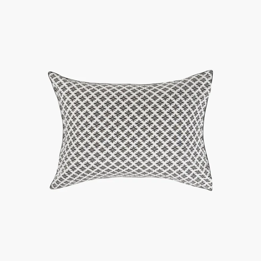 Taies D’oreiller|Carré Blanc Taie d'oreiller rectangulaire réversible percale de coton Azulejos