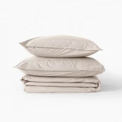 Taies D’oreiller|Carré Blanc Taie d'oreiller rectangulaire percale de coton Neo ficelle
