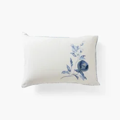 Taies D’oreiller|Carré Blanc Taie d'oreiller rectangulaire lin et coton lavé Madeleine