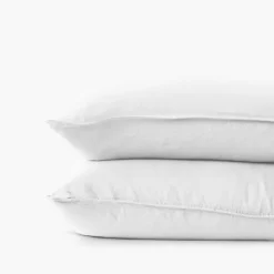 Taies D’oreiller|Carré Blanc Taie d'oreiller rectangulaire lin et coton lavé Songe blanc