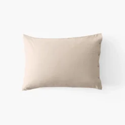 Coffrets Cadeaux|Taies D’oreiller|Carré Blanc Taie d'oreiller rectangulaire satin de coton bio lavé Quartz dune