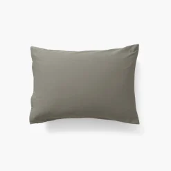 Taies D’oreiller|Carré Blanc Taie d'oreiller rectangulaire satin de coton lavé biologique Quartz jade