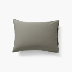 Taies D’oreiller|Carré Blanc Taie d'oreiller rectangulaire satin de coton lavé biologique Quartz jade