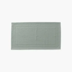 Tapis De Bain|Carré Blanc Tapis de bain bouclette de coton biologique Source lichen