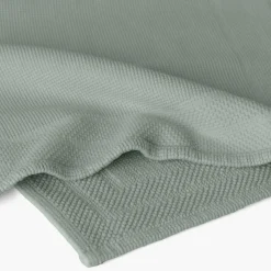 Tapis De Bain|Carré Blanc Tapis de bain bouclette de coton biologique Source lichen