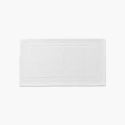 Tapis De Bain|Carré Blanc Tapis de bain bouclette de coton biologique Source blanc
