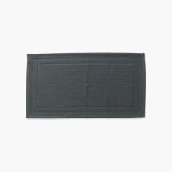 Tapis De Bain|Carré Blanc Tapis de bain bouclette de coton biologique Source fusain
