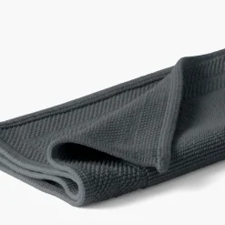 Tapis De Bain|Carré Blanc Tapis de bain bouclette de coton biologique Source fusain
