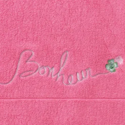Tapis De Bain|Carré Blanc Tapis de bain bouclette de coton Eloges rose