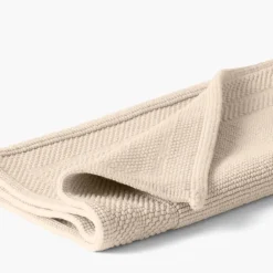 Tapis De Bain|Carré Blanc Tapis de bain bouclette de coton biologique Source naturel
