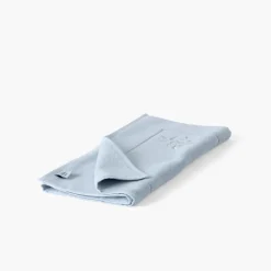 Tapis De Bain|Carré Blanc Tapis de bain coton Equinoxe bleu givre