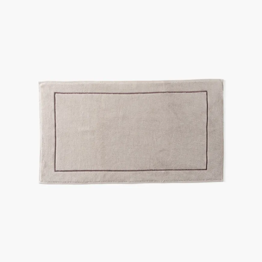 Tapis De Bain|Carré Blanc Tapis de bain coton et viscose de bambou Aura taupe