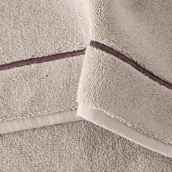 Tapis De Bain|Carré Blanc Tapis de bain coton et viscose de bambou Aura taupe