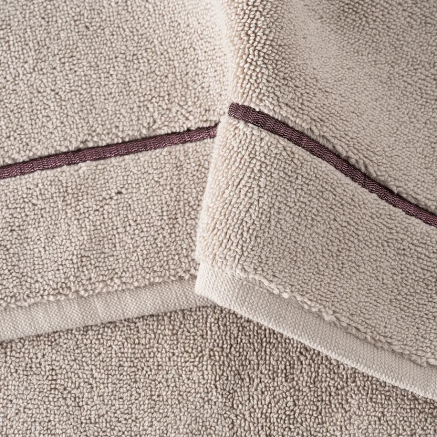 Tapis De Bain|Carré Blanc Tapis de bain coton et viscose de bambou Aura taupe
