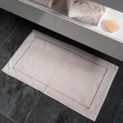 Coffrets Cadeaux|Tapis De Bain|Carré Blanc Tapis de bain coton et viscose de bambou Aura nude