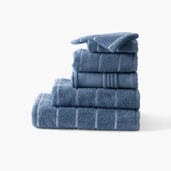 Coffrets Cadeaux|Tapis De Bain|Carré Blanc Tapis de bain coton Hypnotic indigo