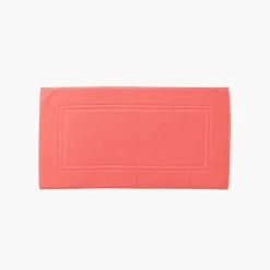 Tapis De Bain|Carré Blanc Tapis de bain coton Lola II corail
