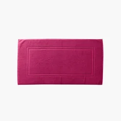 Tapis De Bain|Carré Blanc Tapis de bain coton Lola II framboise
