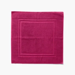 Tapis De Bain|Carré Blanc Tapis de bain coton Lola II framboise