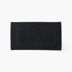 Tapis De Bain|Carré Blanc Tapis de bain coton Lola II noir