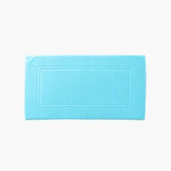 Tapis De Bain|Carré Blanc Tapis de bain coton Lola II turquoise