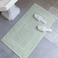 Tapis De Bain|Carré Blanc Tapis de bain coton Pampa II jade