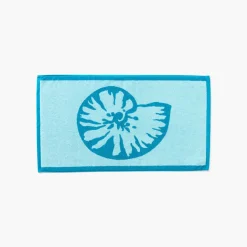 Tapis De Bain|Carré Blanc Tapis de bain coton Récif lagon