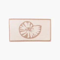 Tapis De Bain|Carré Blanc Tapis de bain coton Récif sable