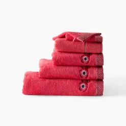 Tapis De Bain|Carré Blanc Tapis de bain coton Rosella coquelicot