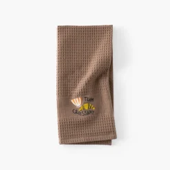 Torchons & Essuie-mains|Carré Blanc Torchon coton nid d'abeille Tcafé tabac