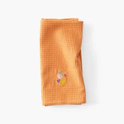 Torchons & Essuie-mains|Carré Blanc Torchon coton nid d'abeille Joya orange