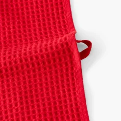 Torchons & Essuie-mains|Coffrets Cadeaux|Carré Blanc Torchon coton nid d'abeille Aime rouge