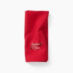 Torchons & Essuie-mains|Carré Blanc Torchon coton nid d'abeille Tradition rouge
