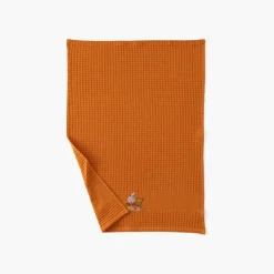 Torchons & Essuie-mains|Carré Blanc Torchon coton nid d'abeille Tcafé rouille