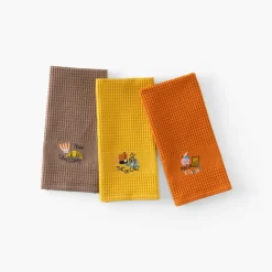 Torchons & Essuie-mains|Carré Blanc Torchon coton nid d'abeille Tcafé rouille