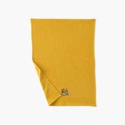 Torchons & Essuie-mains|Carré Blanc Torchon coton nid d'abeille Tcafé curcuma
