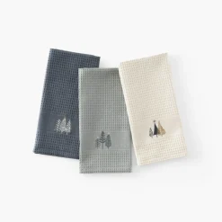 Torchons & Essuie-mains|Coffrets Cadeaux|Carré Blanc Torchon de cuisine coton Sousbois anthracite