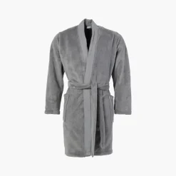 Coffrets Cadeaux|Robe De Chambre Homme|Carré Blanc Veste homme polaire col kimono Grizzli gris